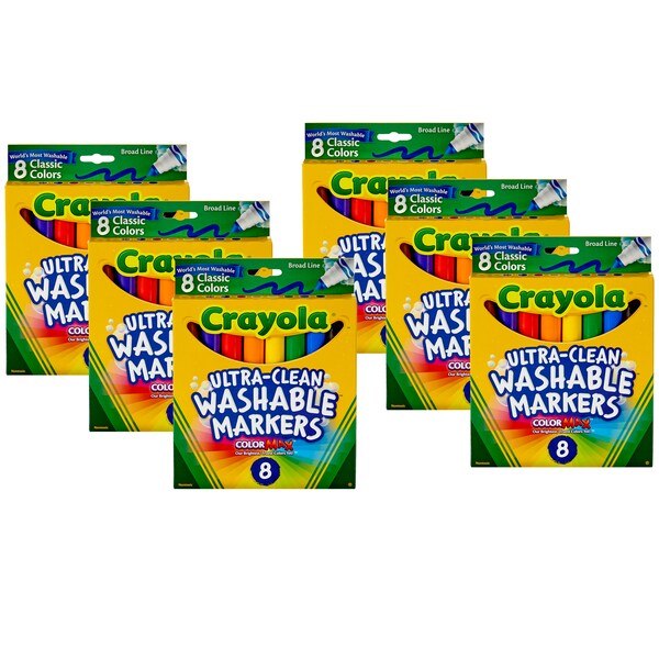 Washable Formula Markers, Conical Tip, Classic Colors, PK48